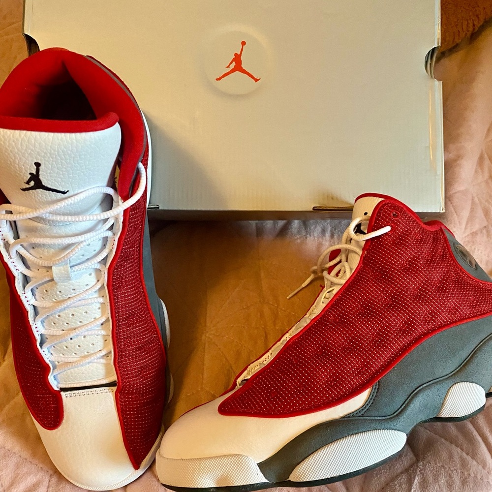 Air Jordan 13 Retro Red and White Sneakers